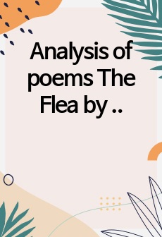 Analysis of poems The Flea by John Donne and The Snow Man by Wallace Stevens