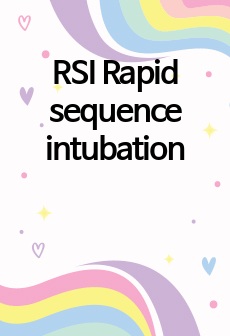 RSI Rapid sequence intubation