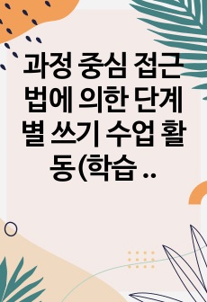 과정 중심 접근법에 의한 단계별 쓰기 수업 활동(학습 전략, 언어 학습 내용 포함)을 구성해 보세요.