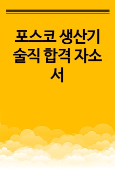 포스코 생산기술직 합격 자소서