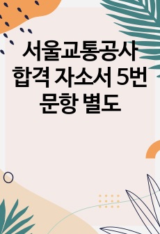 서울교통공사 합격 자소서 5번문항 별도