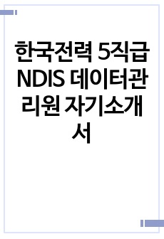 한국전력 5직급 NDIS 데이터관리원 자기소개서
