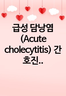 급성 담낭염(Acute cholecytitis) 간호진단 및 목표, 중재 6가지