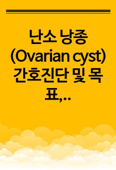 난소 낭종(Ovarian cyst) 간호진단 및 목표, 중재 6가지(여성간호학)