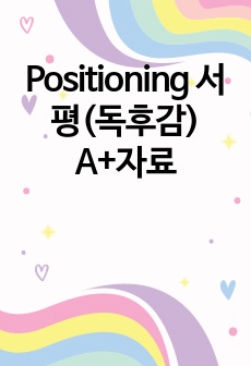 Positioning 서평(독후감) A+자료