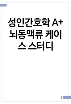 성인간호학 A+ 뇌동맥류 케이스 스터디