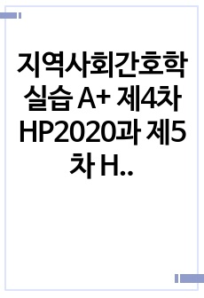 지역사회간호학실습 A+ 제4차 HP2020과 제5차 HP2030 비교