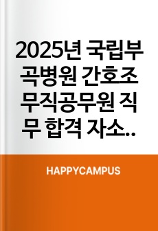 2025년 국립부곡병원 간호조무직공무원 직무 합격 자소서