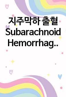 지주막하 출혈 Subarachnoid Hemorrhage 간호과정2개